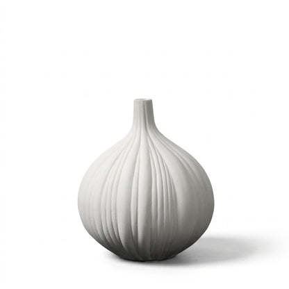Elegant Ribbed Ceramic Vase