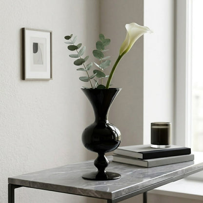 Vintage Noir Curvy Glass Vase
