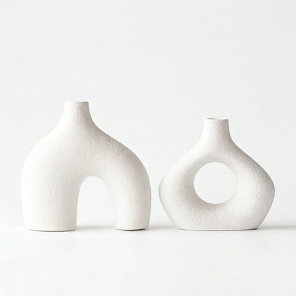 Modern Sculptural Interlocking Ceramic Vase Set