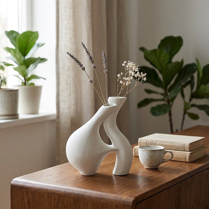 Modern Minimalist Ceramic Vase - "Embrace" Edition