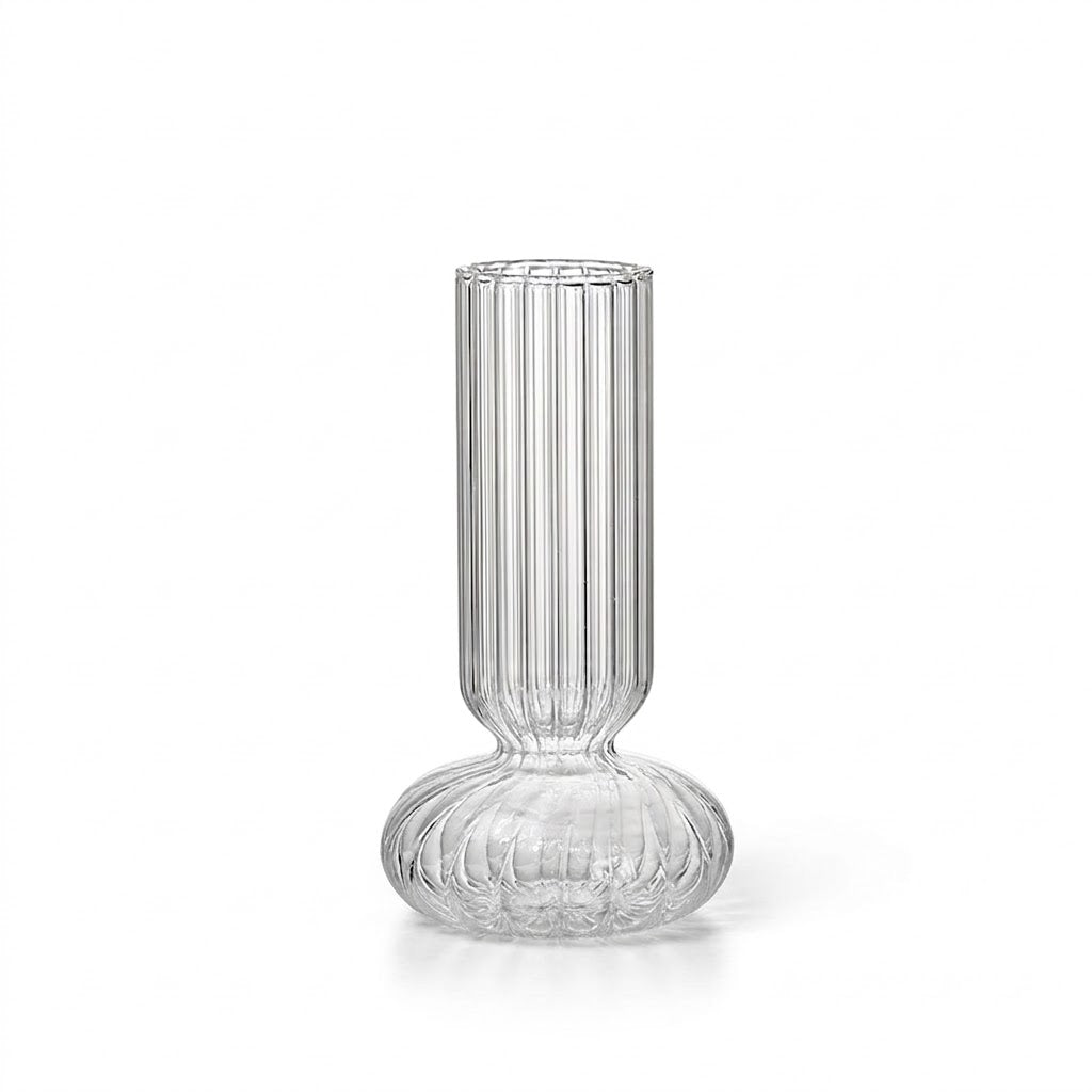 Regal Fluted Pedestal Glass Vase