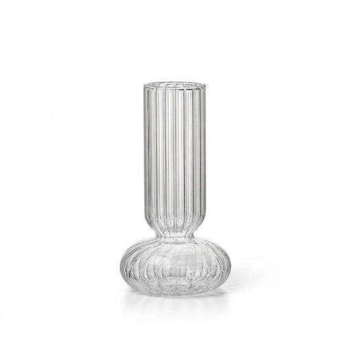 Regal Fluted Pedestal Glass Vase