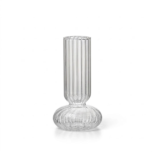 Regal Fluted Pedestal Glass Vase