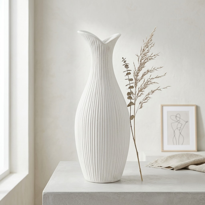 Minimalist White Ceramic Vase