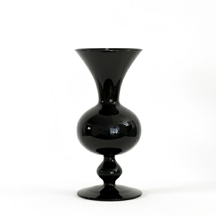 Vintage Noir Curvy Glass Vase