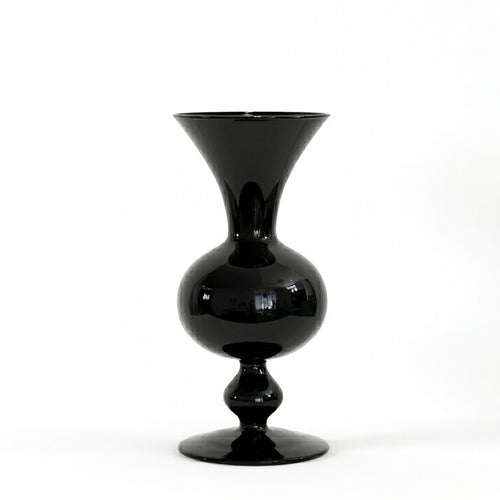 Vintage Noir Curvy Glass Vase