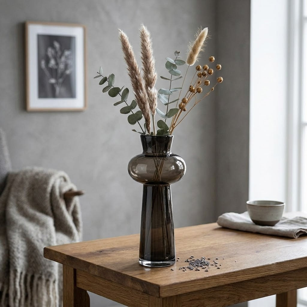 Retro Smoked Glass Vase