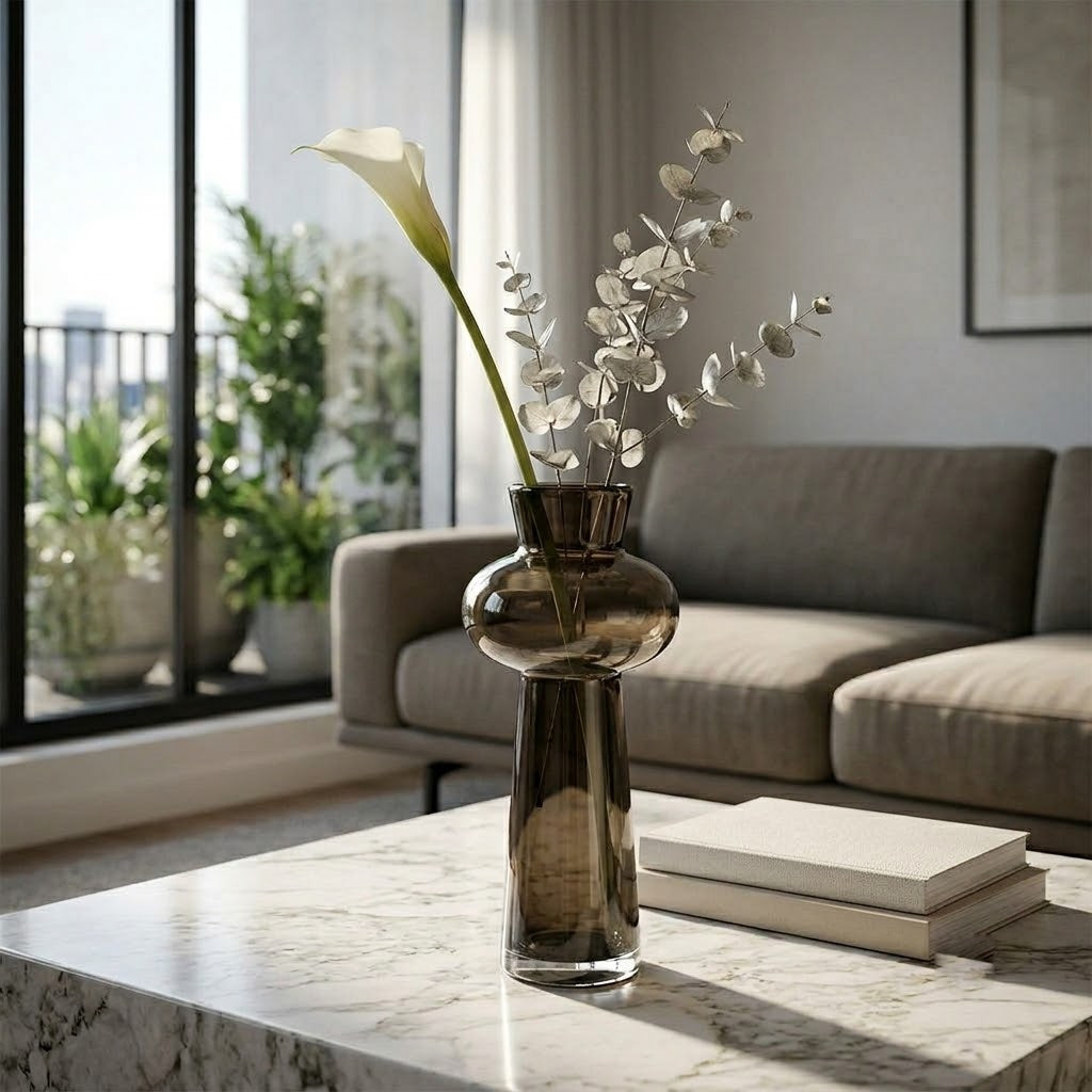 Retro Smoked Glass Vase