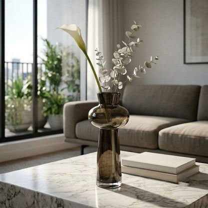 Retro Smoked Glass Vase