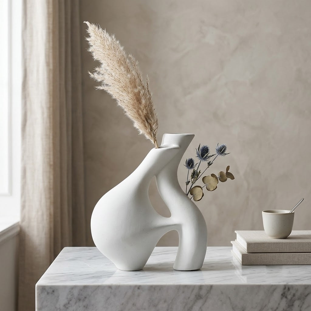 Modern Minimalist Ceramic Vase - "Embrace" Edition