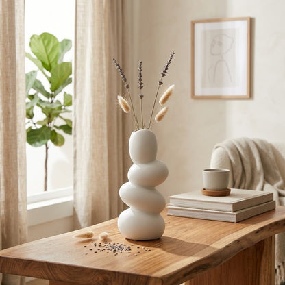 Modern Stacked Cobblestone Ceramic Vase