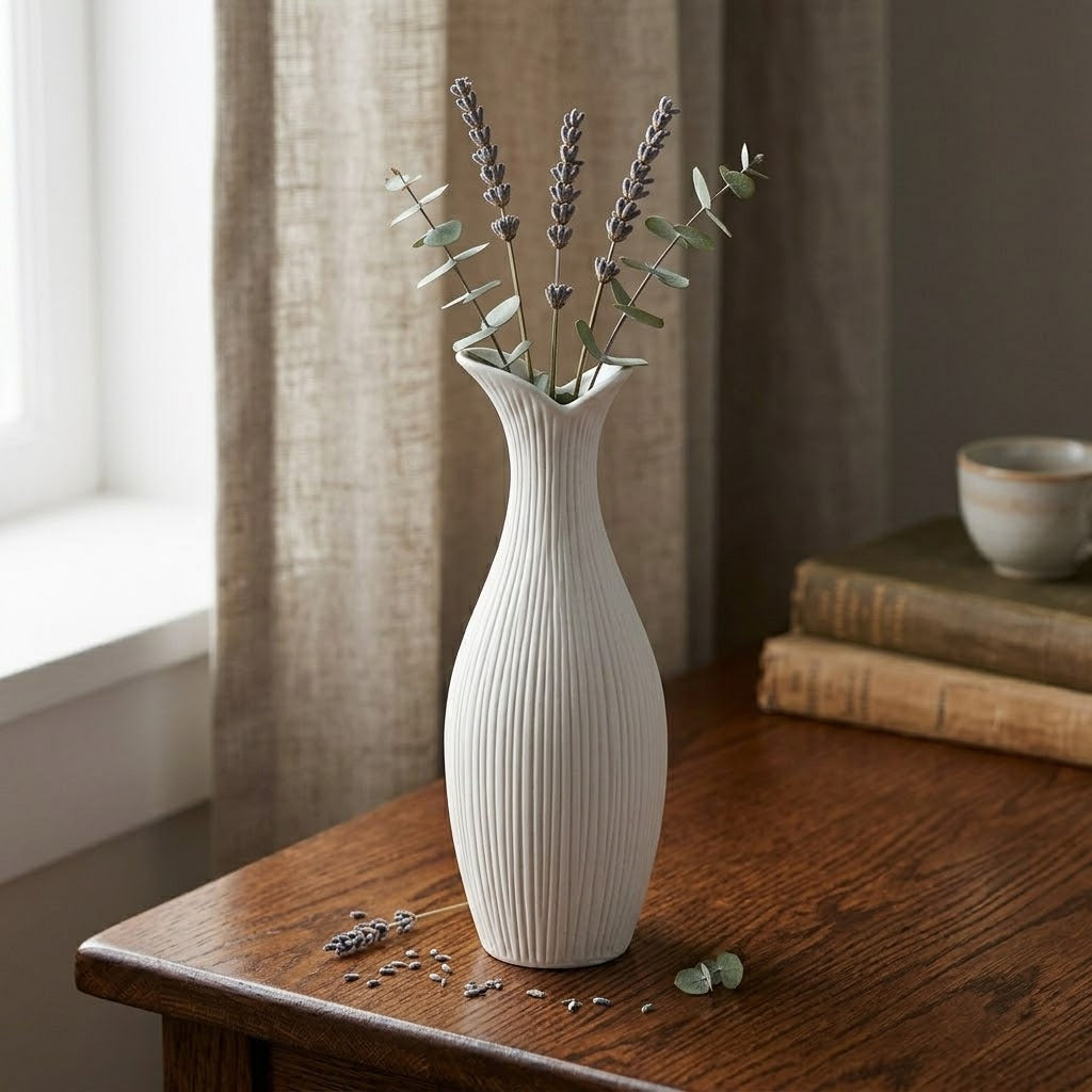 Minimalist White Ceramic Vase